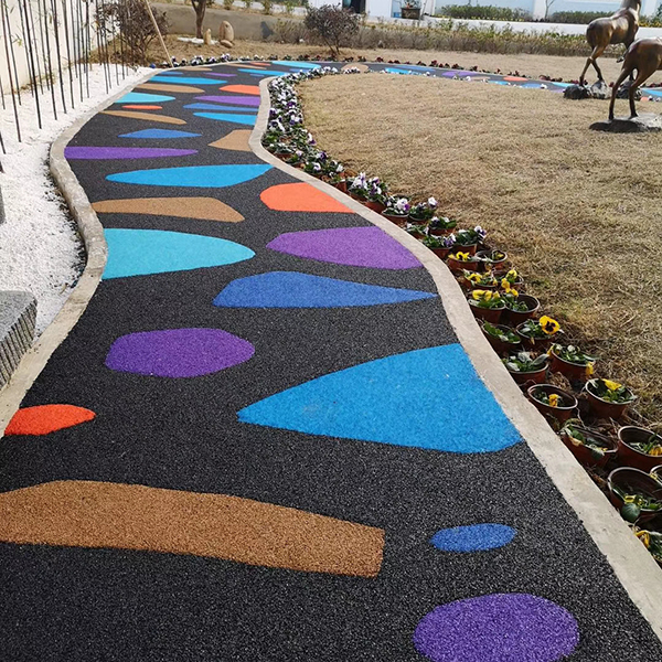 人行步道——彩色EPDM橡胶地板颗粒
